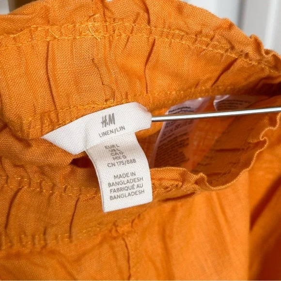 H&M Orange Linen Blend Shorts - Picture 6 of 6